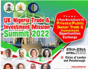 Read more about the article Breaking News:  Hon. Minister for Trade, Investment and Industry, Hon. Otunba Adeniyi Adebayo to attend The UK-Nigeria Trade and Investment Mission Summit 2022.