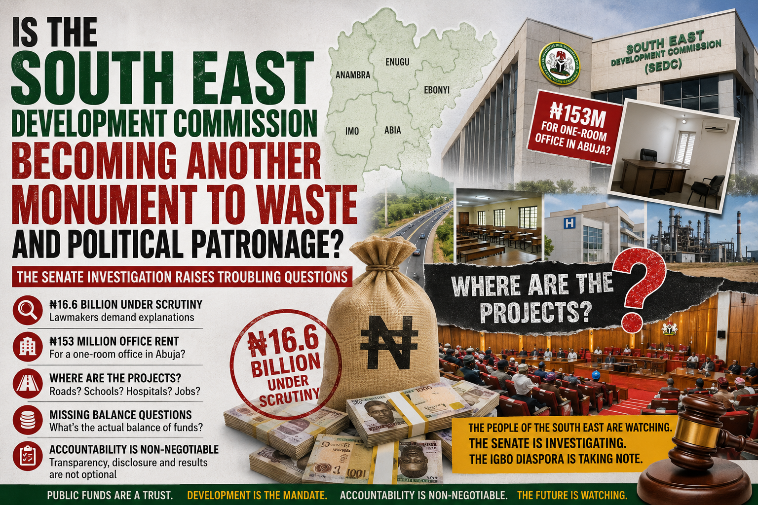 You are currently viewing Is the South East Development Commission Becoming Another Monument to Waste and Political Patronage? The Senate Investigation Raises Troubling Questions