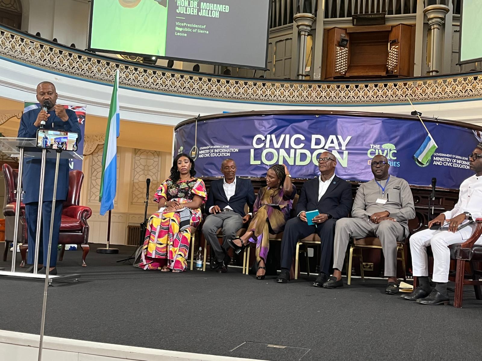 You are currently viewing The Sierra Leone Government Engages with Its Diaspora Community and Friends of Sierra Leone at the Historic Civic Day in London